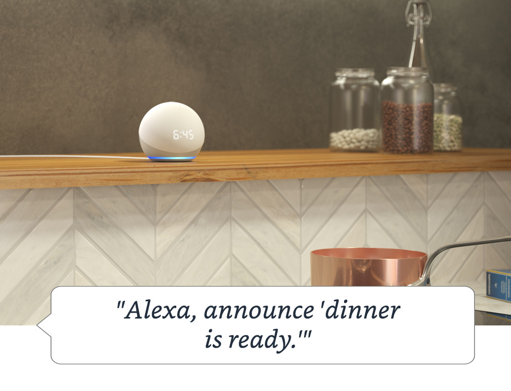 All-new Echo Dot (4th Gen) | Smart speaker with clock and Alexa | Glacier White | Amazon (US)