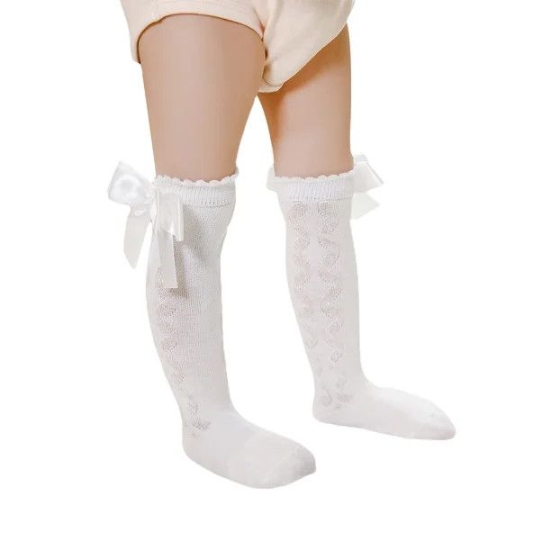 xiaxaixu Baby Girls Knee High Socks Cable Knit Cotton Bow Socks | Walmart (CA)
