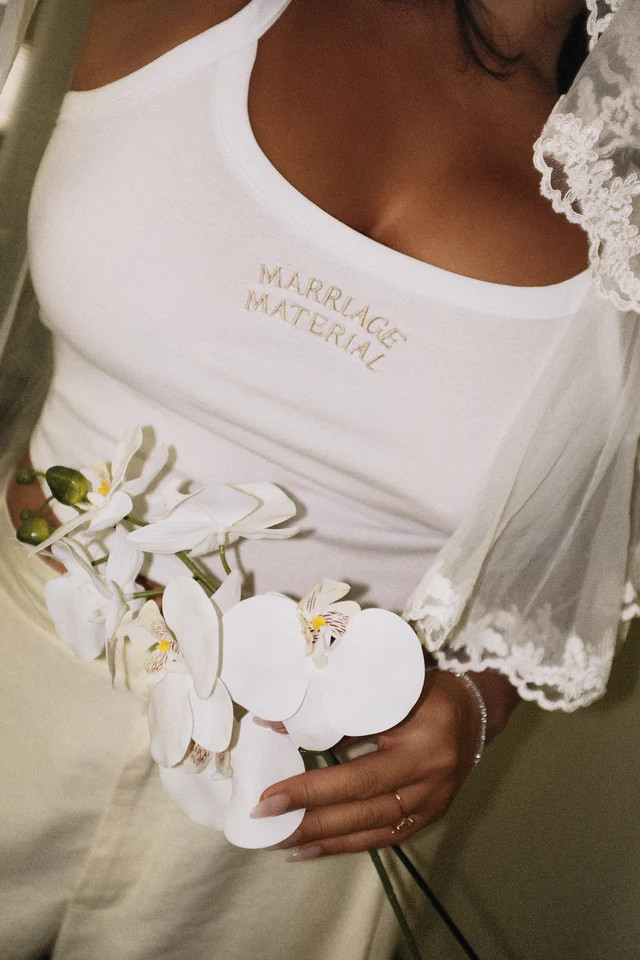 Miss Lola | Marriage Material Exclusive Tank Top White | MISS LOLA