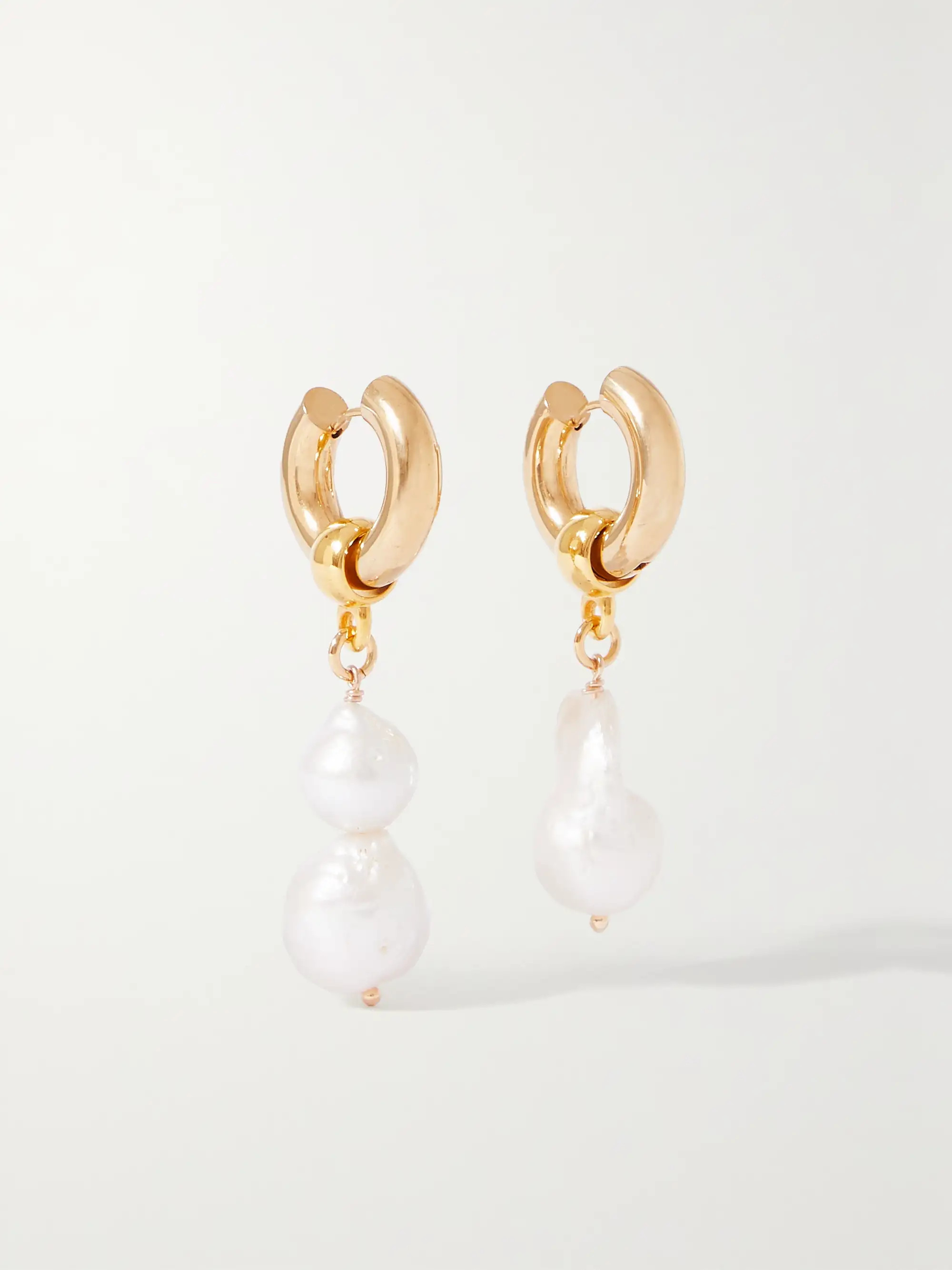 Gold-plated pearl hoop earrings | NET-A-PORTER (UK & EU)