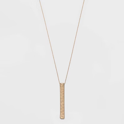 Hammered Bar Pendant Necklace - Universal Thread™ Antique Gold | Target