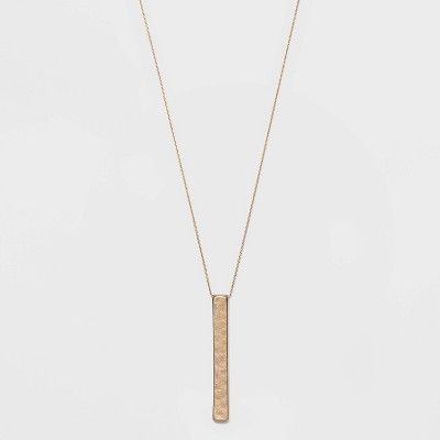 Hammered Bar Pendant Necklace - Universal Thread™ Antique Gold | Target