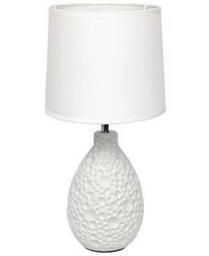 Simple Designs Textured Stucco Ceramic Oval Table Lamp | Macys (US)