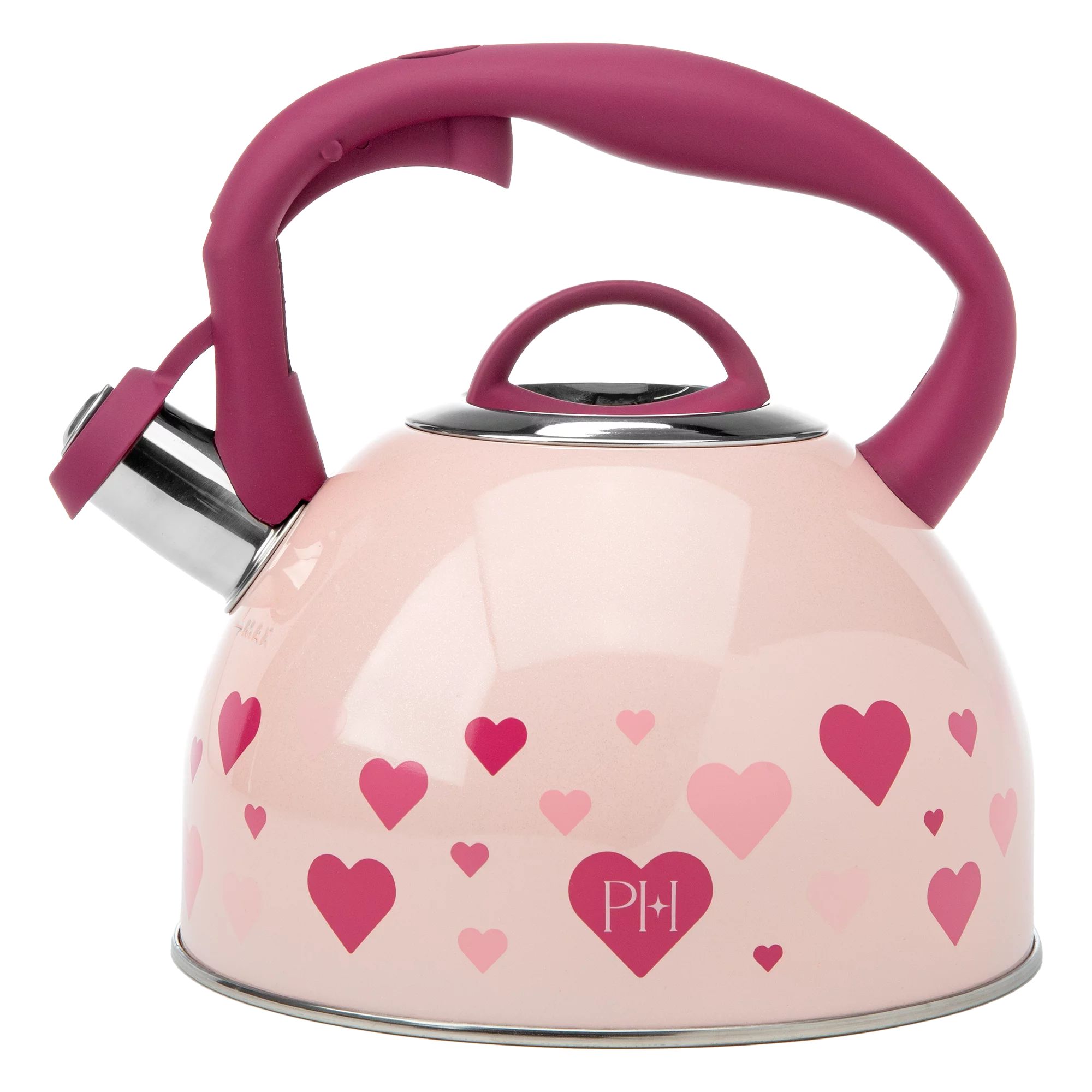 Paris Hilton Whistling Tea Kettle Stainless Steel, Shimmering Finish with Heart Decal, 2.2-Quart,... | Walmart (US)
