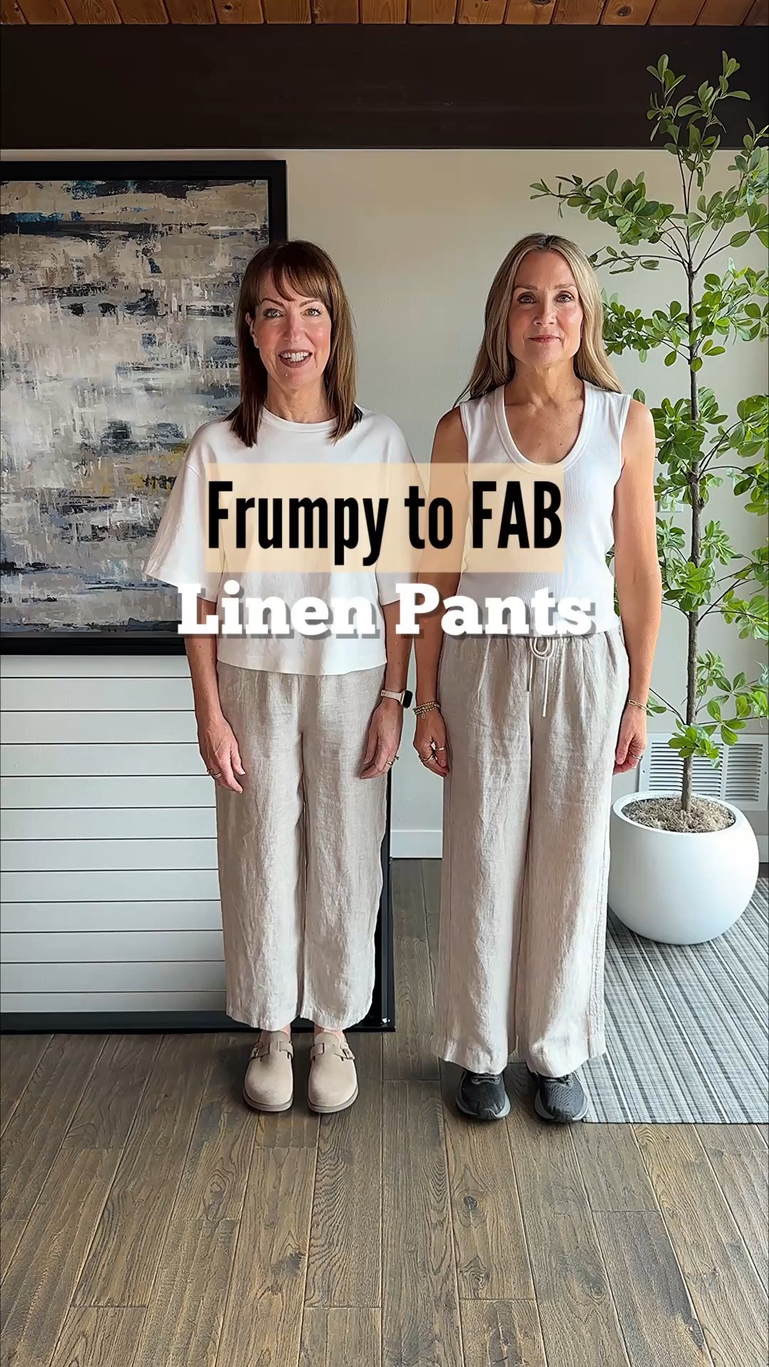 Linen pants are trending, but how do you take them from frumpy to fab?? It’s all about the styling! Add stylish accessories, a sleeker shoe and tuck your top to create more of a waistline. These little tweaks make all the difference!💃🏻
How to Shop:🛍️
-Comment SHOP for links 
-Click the link in our bio to shop 
-Watch our stories for links 👀

Quince, linen pants, Naturalizer, neck scarf, pendant necklace, white tank, white tee

#LTKOver40 #LTKootd #LTKgrwm