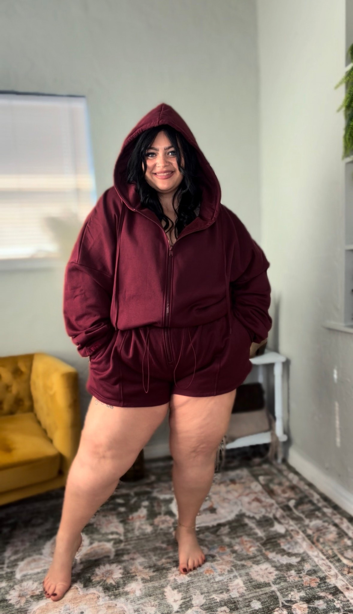 Could literally LIVE in this Popflex Cloud Romper! FLATTERING cozy fit, structured hood, adjustable drawstring. Wearing a 3X & I’m 5’7. 

#LTKootd #LTKActive #LTKPlusSize