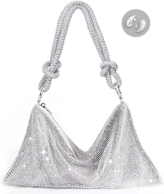 WQU Rhinestone Purse for Women Chic Bling Evening Shoulder Handbag Bling Glitter Purse Sparkly Ha... | Amazon (CA)