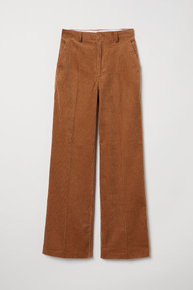 H & M - Wide corduroy trousers - Beige | H&M (UK, MY, IN, SG, PH, TW, HK)