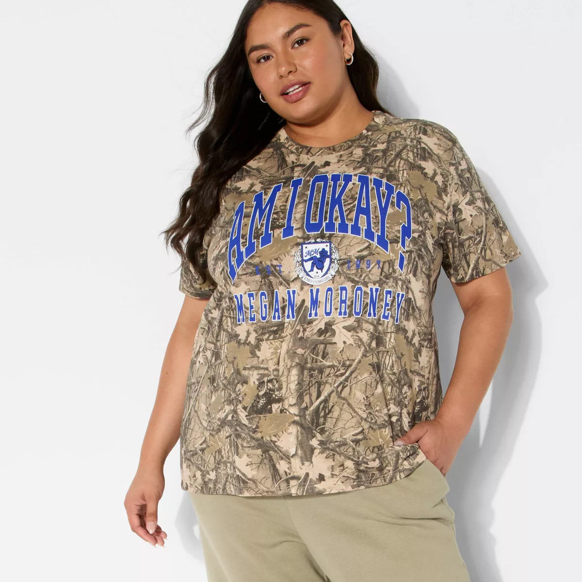 Women's Megan Moroney Short Sleeve Graphic T-Shirt - Camo 3X | Target
