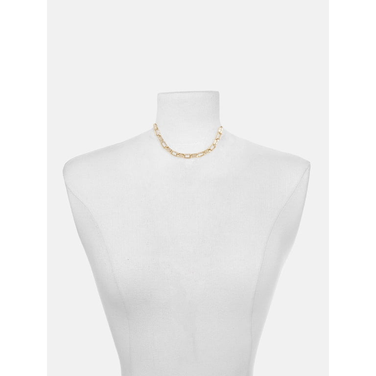 Scenario Women's Gold-Tone Chunky Twist Chain Necklace | Walmart (US)