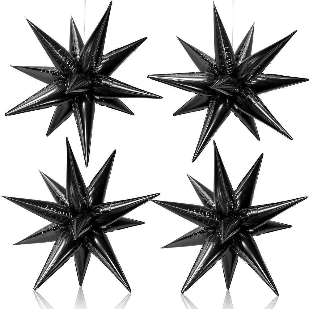 KatchOn, Black Spike Balloons - 20 Inch, Pack of 50 | Black Star Balloons, Black Starburst Balloo... | Amazon (US)