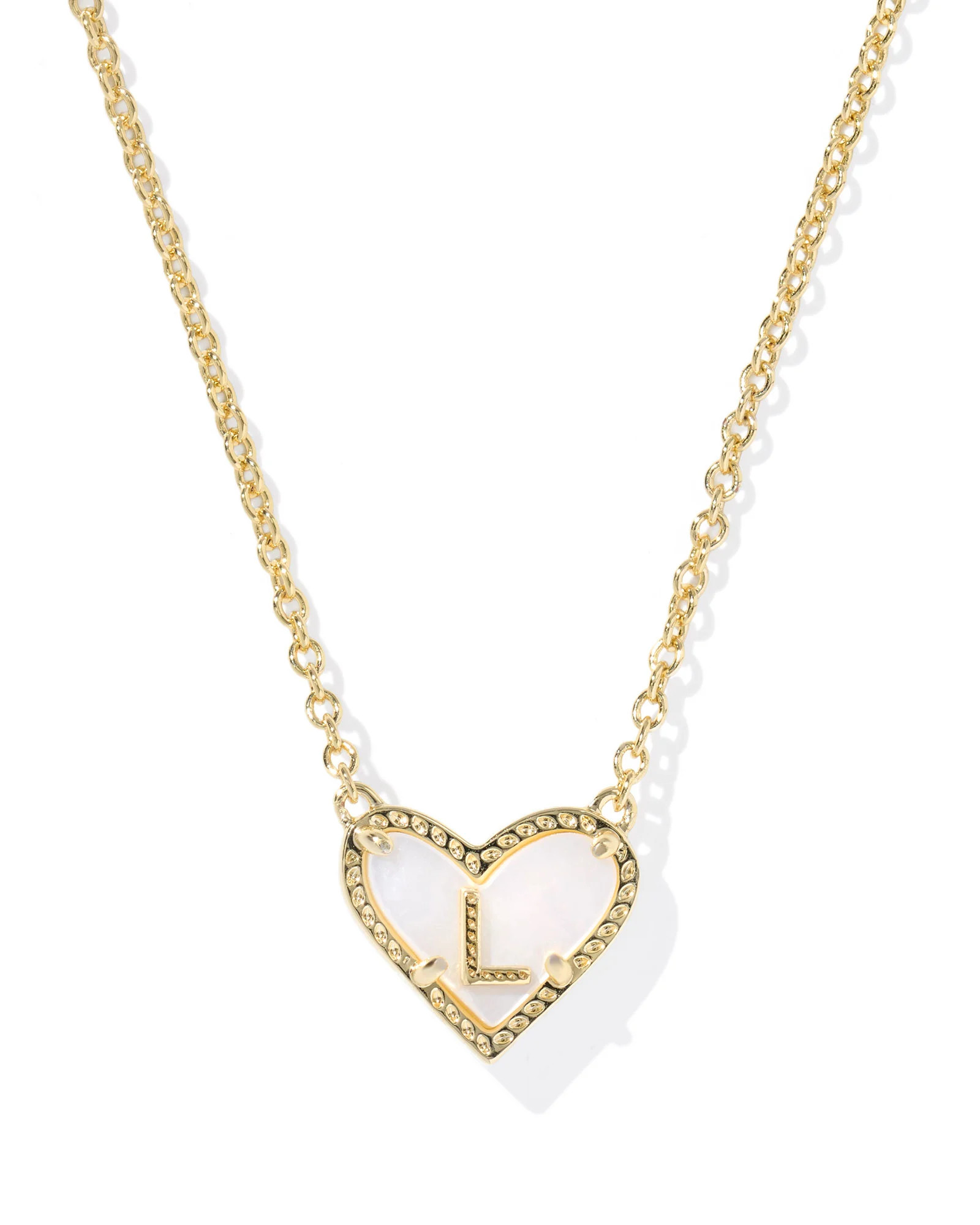 Ari Heart Letter L Gold Short Pendant Necklace | Kendra Scott