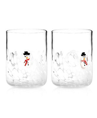 Godinger Snowman Double Old Fashioned Glasses, Set of 2 - Macy's | Macy's
