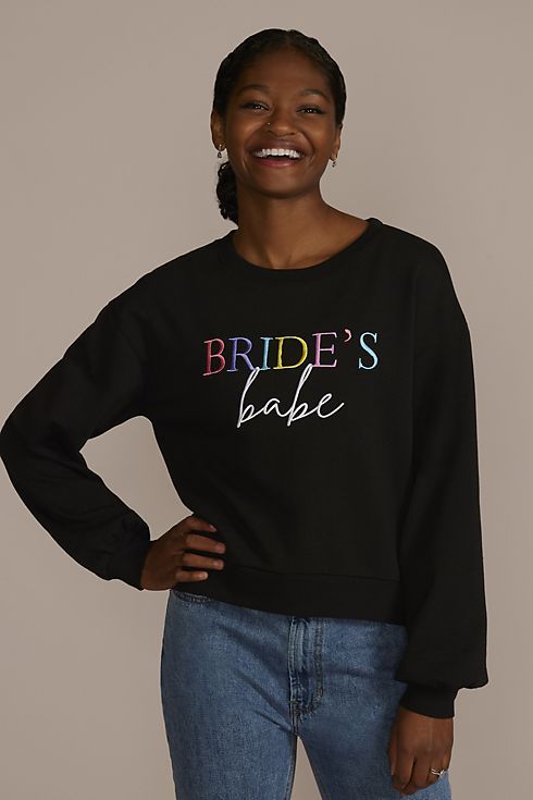 Colorful Embroidered Brides Babe Sweatshirt | Davids Bridal