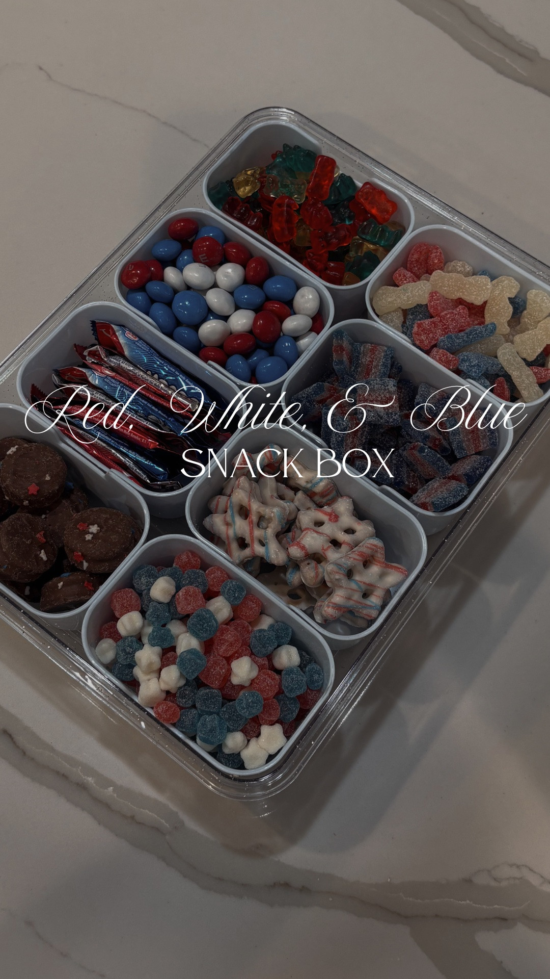 Red, White, and Blue Snack Box
Love a good snack box restock and who doesn’t love some red white and blue candy!!!
#target #targetcandy #redwhiteandblue #redwhiteandbluecandy #candysnackbox #snackbox #candy

#LTKSeasonal #LTKHome #LTKfoodie