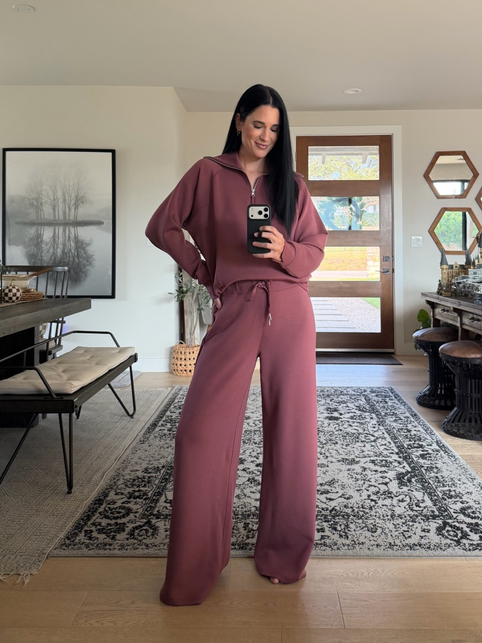 25% off with code AE25! In love with this new color of @Spanx called rum raisin! I’m wearing a medium in both pieces.
