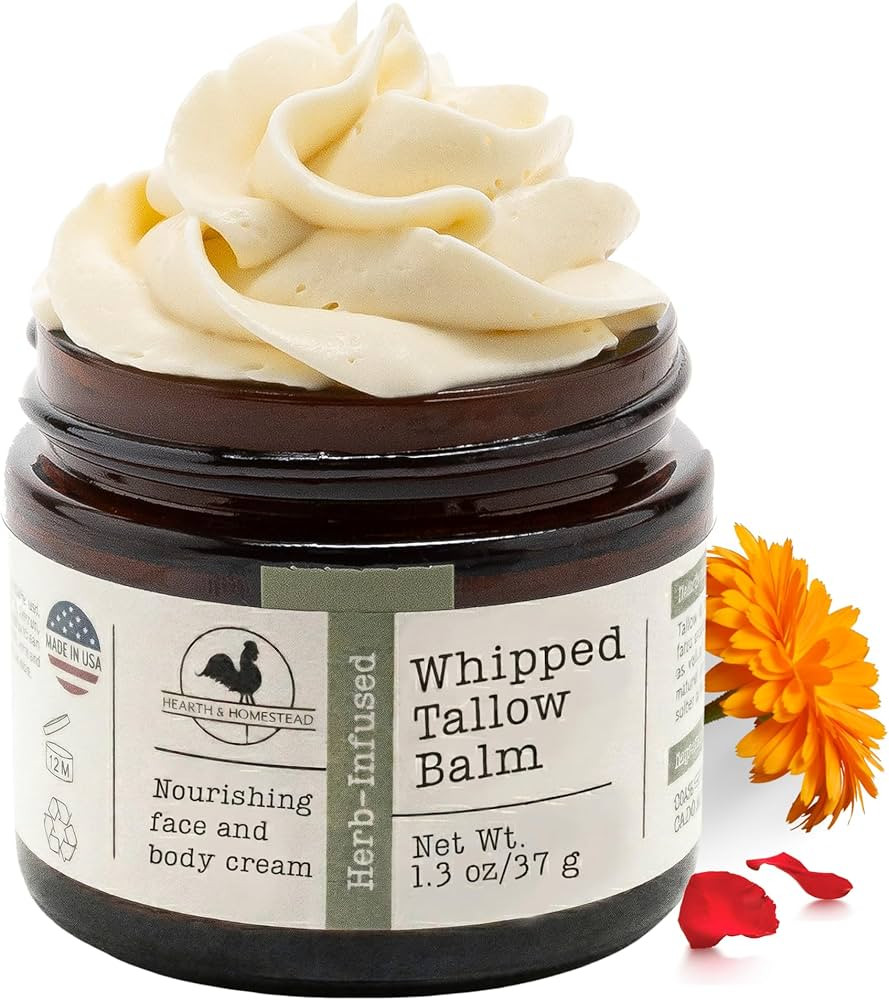 Hearth & Homestead Whipped Beef Tallow for Skin & Face - 100% Grass Fed, Eczema Cream & Body Butt... | Amazon (US)