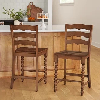The Pioneer Woman Harper Counter-Height Wood Stools, 2 Pack, Homestead Brown | Walmart (US)