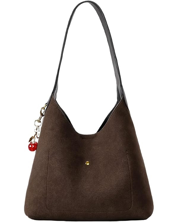 Suede Hobo Bags for Women Slouchy Shoulder Bag Fall Suede Purse Fashion Designer Slouchy Tote Han... | Amazon (US)