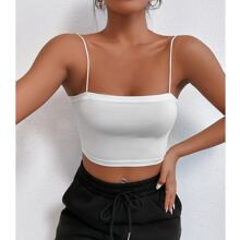 Solid Slim Crop Cami Top | SHEIN