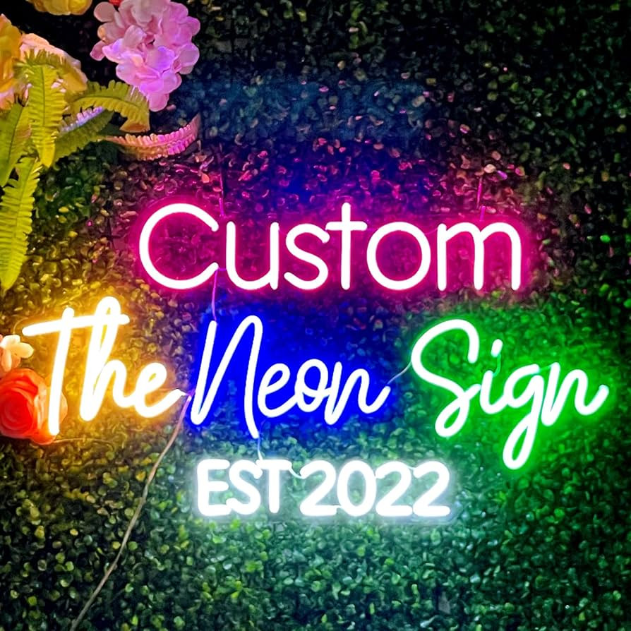 Custom Neon Signs, Personalised Large Led Neon Lights Sign Customizable for Wall Decor Wedding Bi... | Amazon (US)