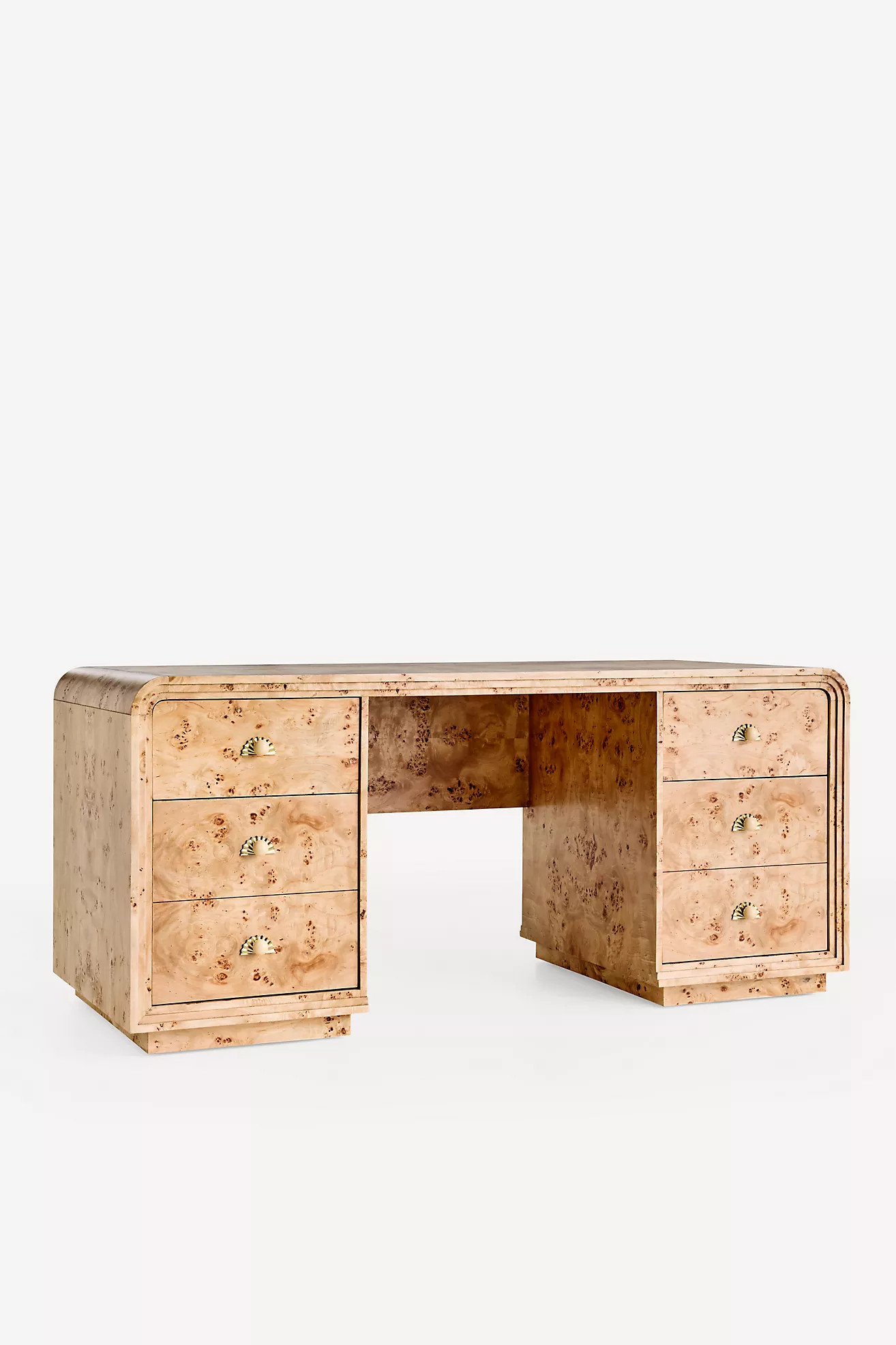 Betti Burl Wood Executive Desk | Anthropologie (US)