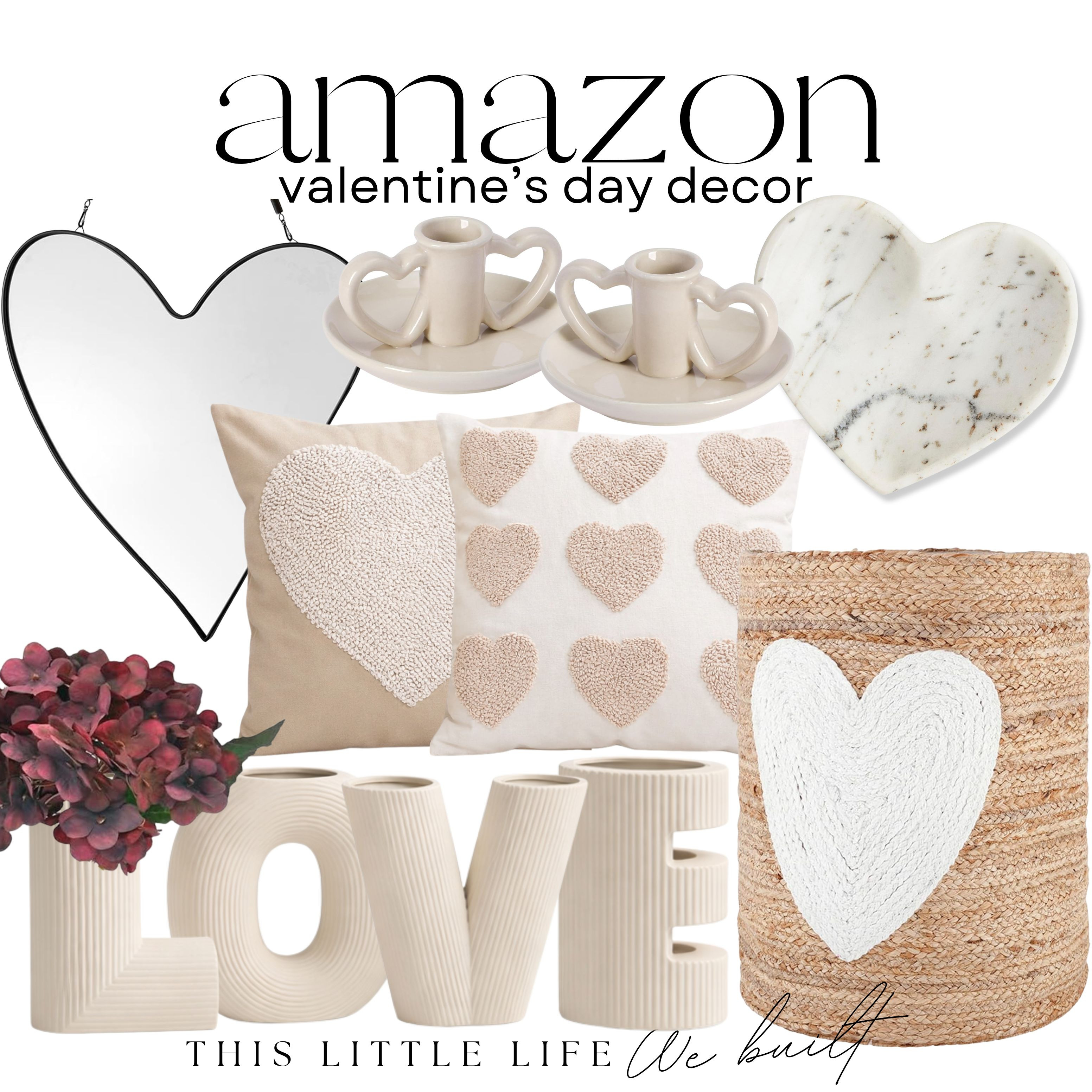Valentine’s Day Essentials from Amazon!
Amazon Home / Neutral Valentine's Day Decor / Heart Garlands / Romantic Table Runners / Pink & Red Throw Pillows / Floral Centerpieces / Taper Candle Holders / Scented Candles / Love-Themed Wall Art / Heart-Shaped Trays / Decorative Vases / Valentine’s Wreaths / Blush Linen Napkins / Gold Flatware / Glass Champagne Flutes / Dessert Stands / Candy Dishes / Charcuterie Boards / Cocktail Glassware / Valentine’s Day Plates & Napkins / String Lights / Place Card Holders / Mini Bud Vases / Themed Drink Stirrers / Cozy Throw Blankets / Romantic Dinnerware / Heart Confetti / Aesthetic Valentine’s Day Decor /  

 #LTKHoliday #LTKSeasonal #LTKHome