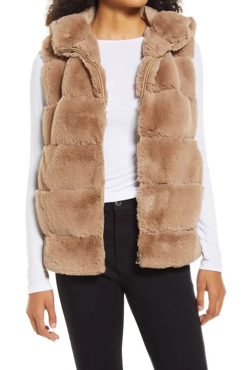 La Fiorentina Faux Fur Hooded Vest | Nordstrom | Nordstrom