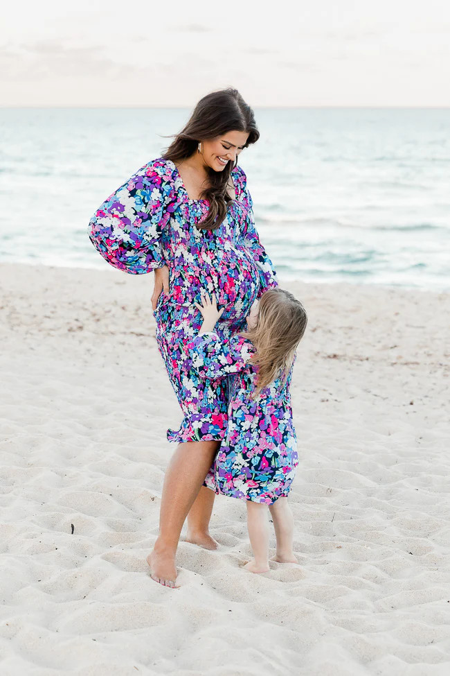 The Natalie Dress Floral Smocked Midi Dress - Natalie Kennedy X Pink Lily | Pink Lily