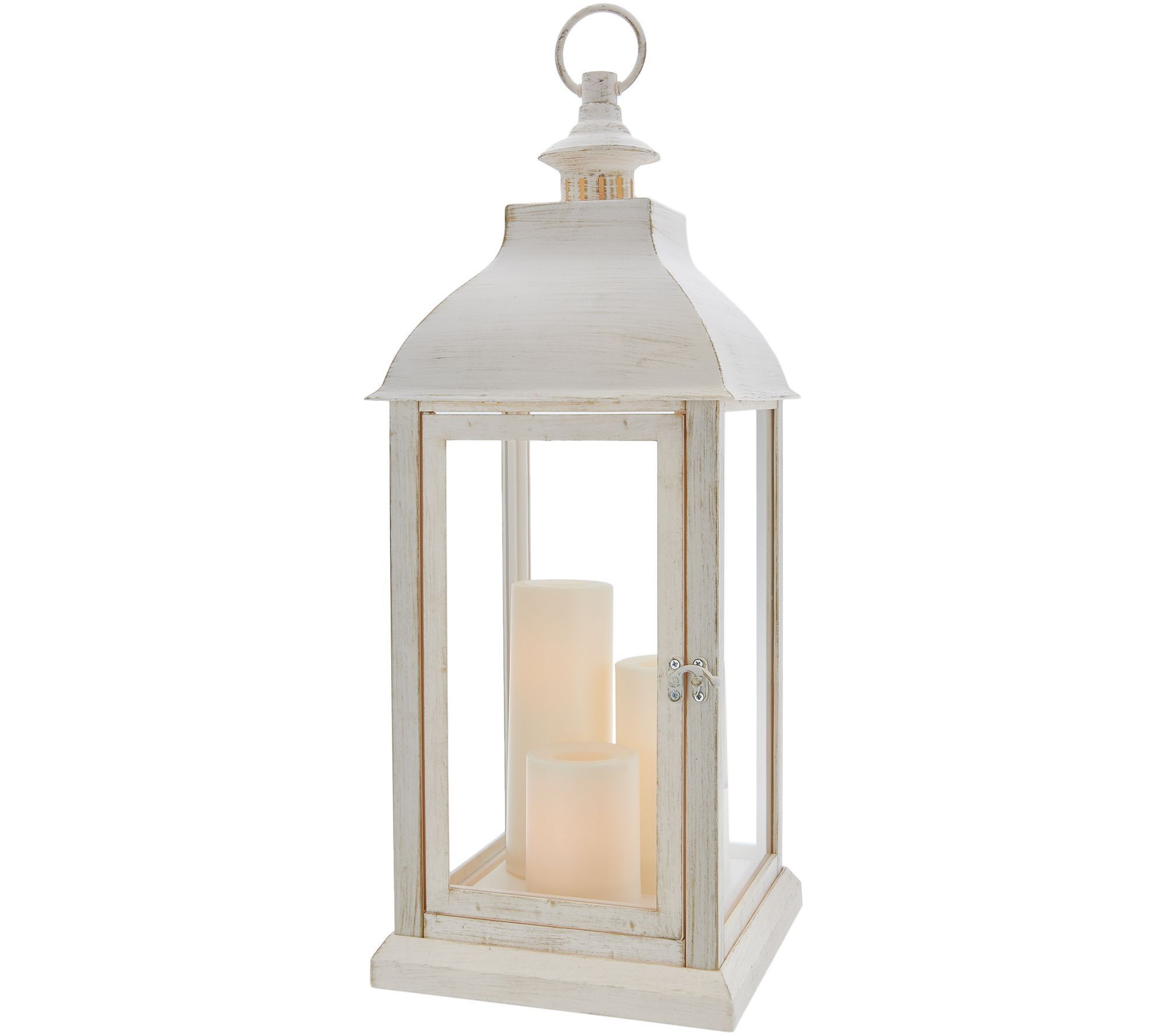 Candle Impressions Large Indoor/ Outdoor Lantern with 3 Candles | QVC