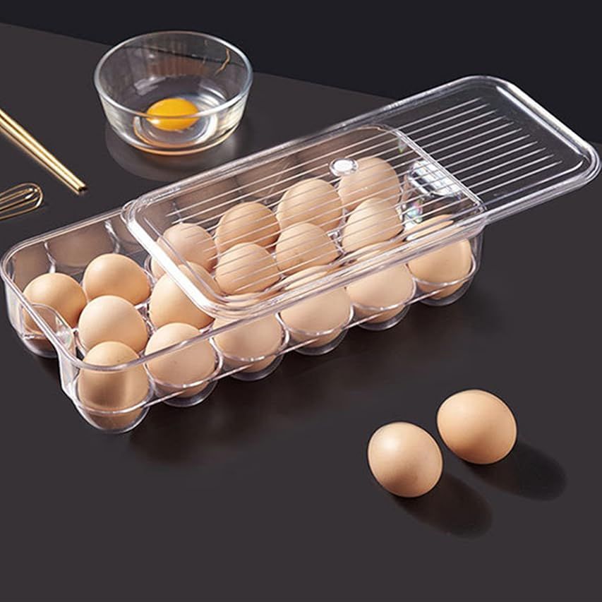 Ambergron 16 Eggs Holder for Refrigerator, BPA-Free, Egg Containers Organizer for Fridge, Kitchen, C | Amazon (US)