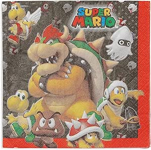 Amscan 511554 Super Mario Brothers Luncheon Napkins, 16 pcs, Party Favor | Amazon (US)