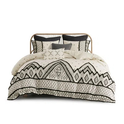 Flax Cotton Blend Duvet Cover With Textured Trim For Bedroom Linen In Global Look | Wayfair North America