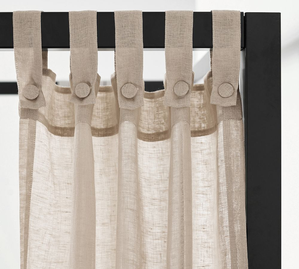 Belgian Flax Linen Sheer Canopy Curtain | Pottery Barn (US)
