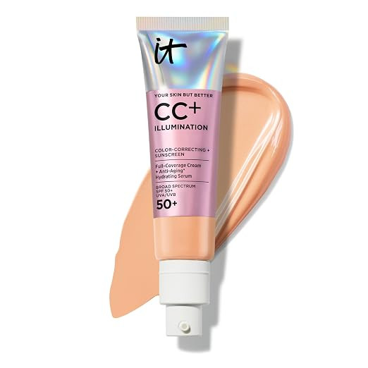 IT Cosmetics CC+ Cream Illumination SPF 50+ - Radiant Full Coverage Foundation Color Corrector, H... | Amazon (US)