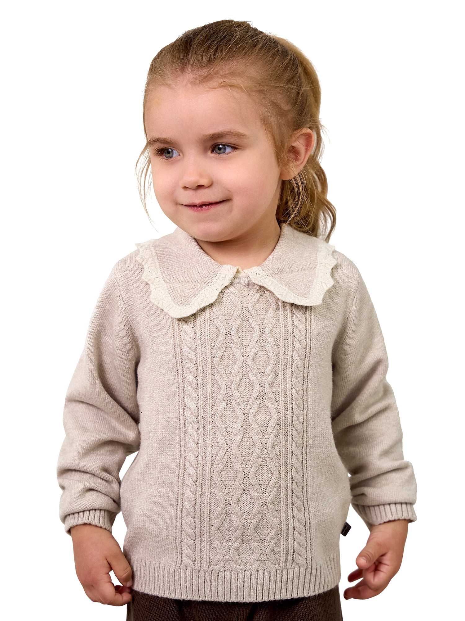 Modern Moments by Gerber Toddler Girl Sweater with Decorative Collar, Sizes 12 Months - 5T - Walmart.com | Walmart (US)