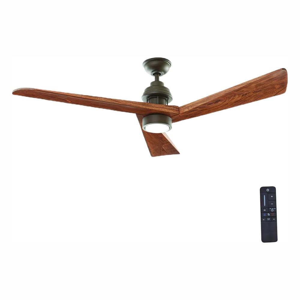 Fortston 60 in. LED Indoor Espresso Bronze Ceiling Fan with Light Kit and Remote Control | The Home Depot