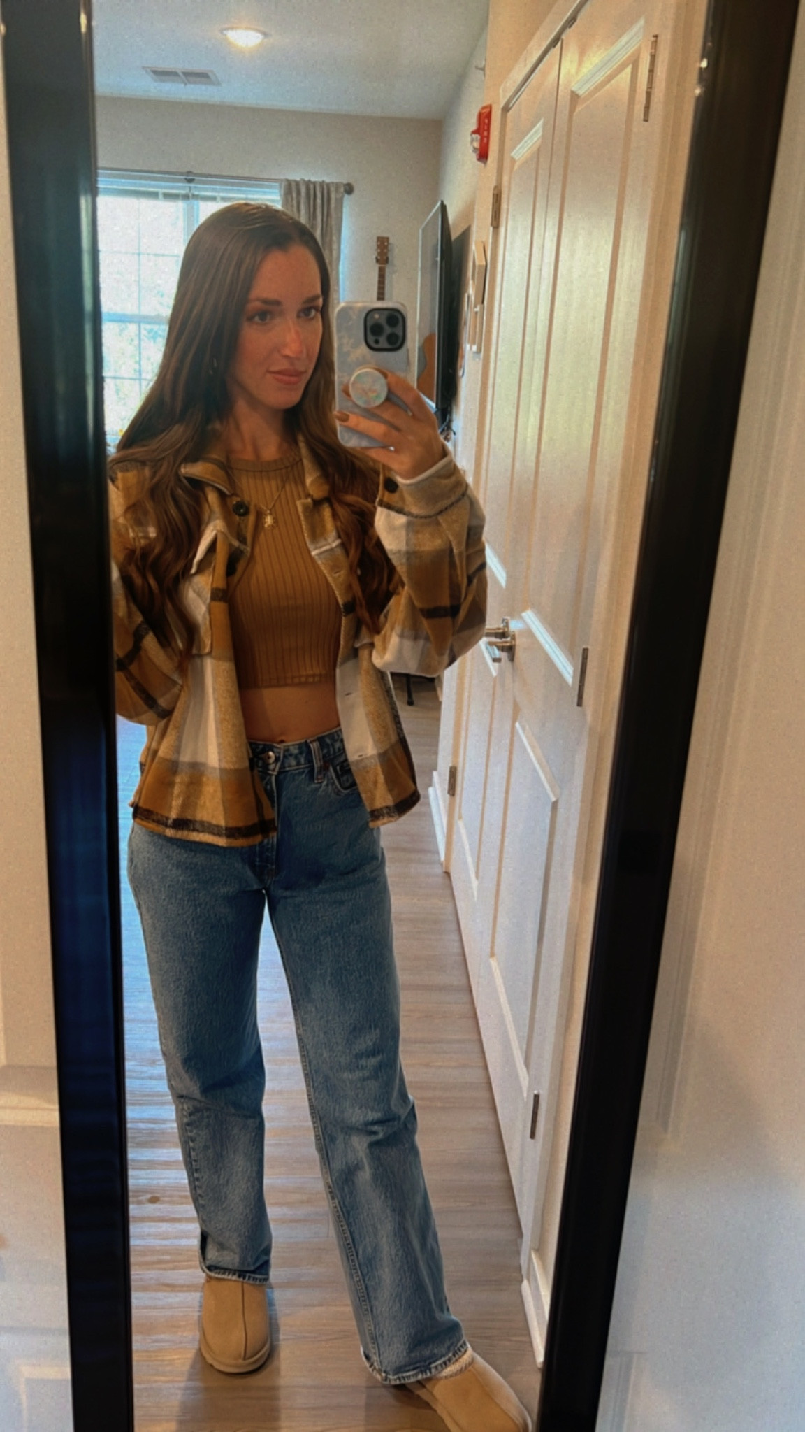 Absolutely obsessed with this flannel from amazon 🤎 and also shop the abercrombie jeans before they sell out, they are my fav! ps- mustard seed tasman uggs are back in stock 🧸

#LTKfindsunder50 #LTKfindsunder100 #LTKshoecrush