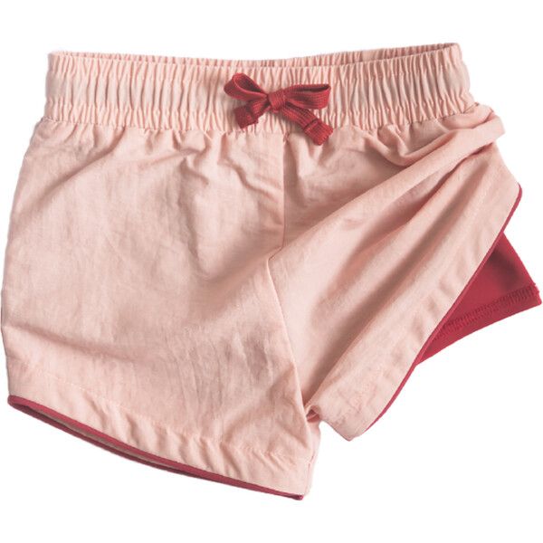 Cabana Short - Cole, Pink with Cranberry Liner Swim Short | Maisonette