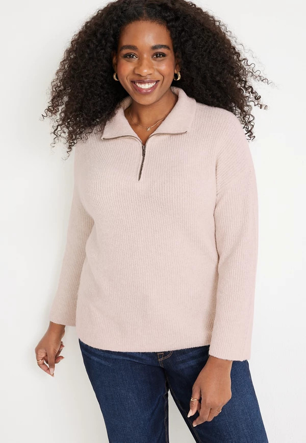 Plus Size Half Zip Sweater | Maurices