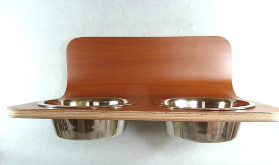 Wall Mounted Wooden Handmade Dog Bowl Holder Available in - Etsy | Etsy (US)