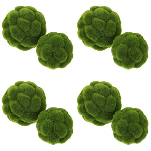 Cabilock 8pcs Green Moss Balls Decorative for Centerpiece Bowls Simulated Moss Balls Artificial Plant Ornament for Garden Wedding Party Decoration(3.9in/4.7in) | Amazon (US)