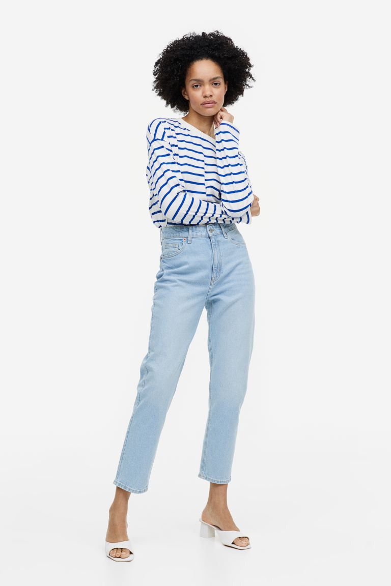 Slim Mom High Ankle Jeans | Blue Jeans Outfit | HM Outfit | Spring Outfits 2023 | Spring Fashion | H&M (US + CA)