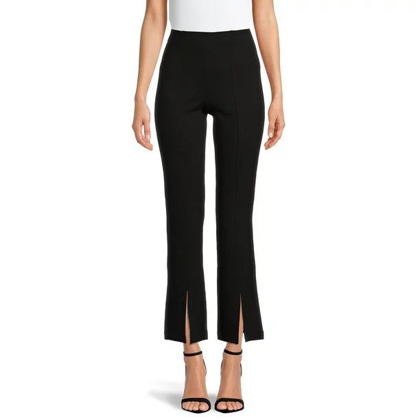 Time And Tru Women's Ponte Bootcut Pants with Front Slit - Walmart.com | Walmart (US)