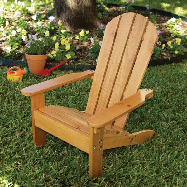 Kids Hand Painted Wood Outdoor Table Or Chair Chair and Ottoman | Wayfair North America
