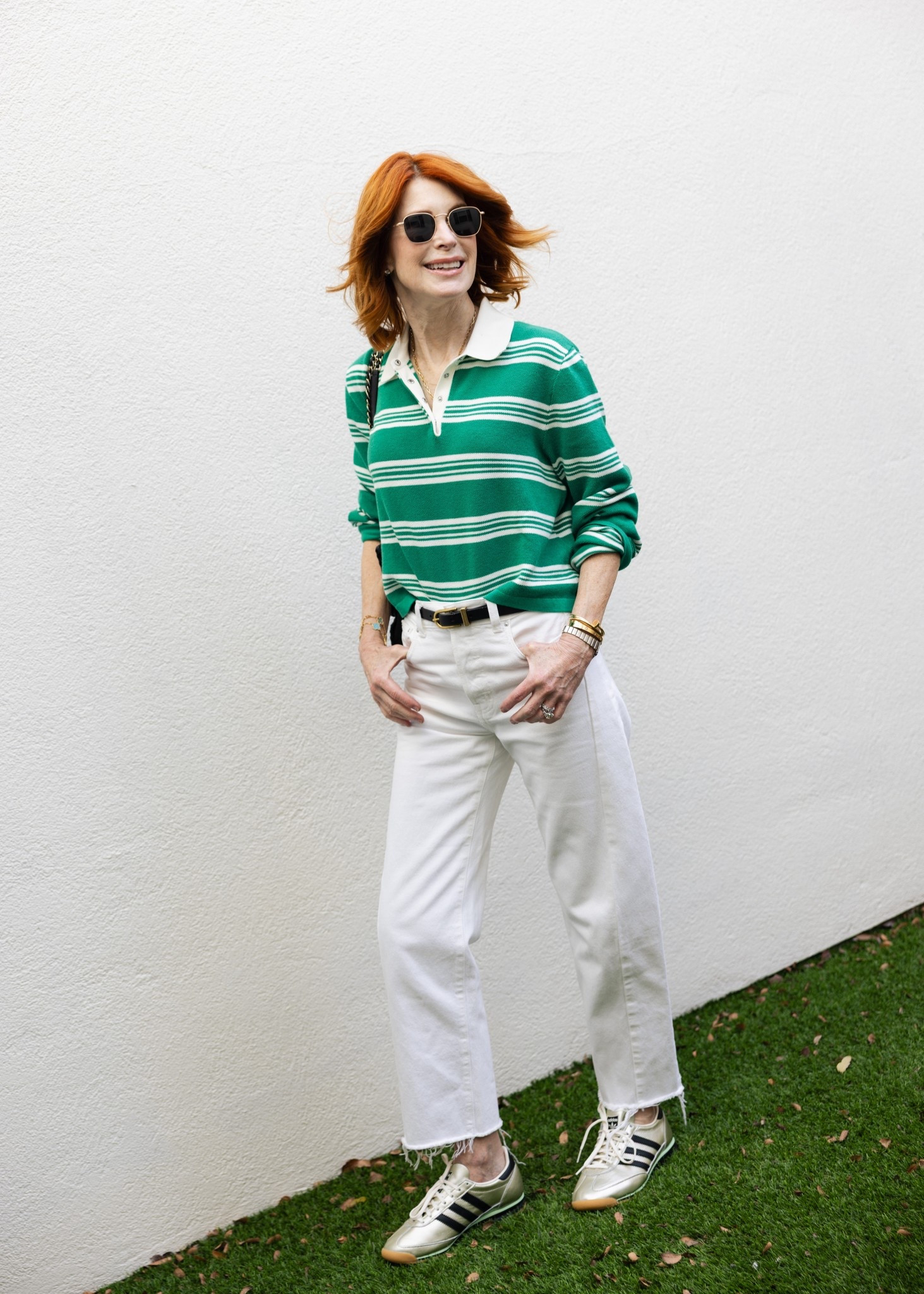 Happy St. Patty’s Day from this girl who is 9% Irish ☘️.
Top is xs and jeans are 23 (run larger) 

#LTKootd #LTKOver40