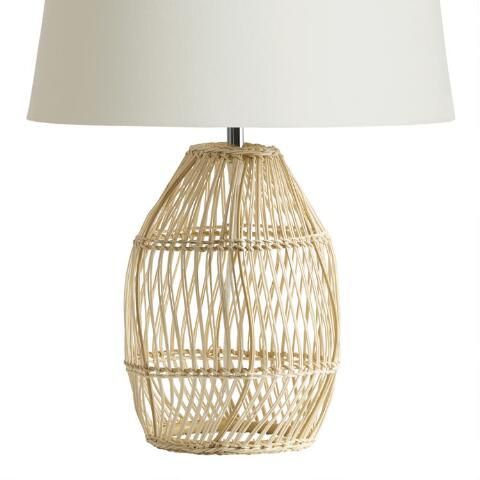 Natural Open Weave Bamboo Table Lamp Base | World Market