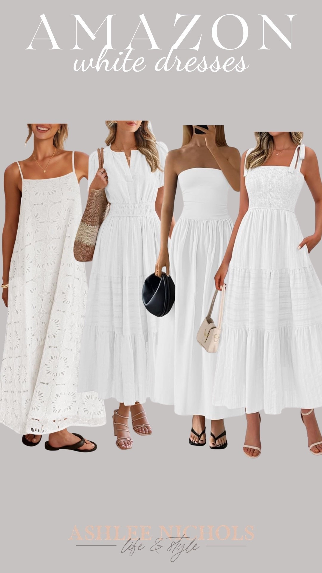 Amazon white dresses