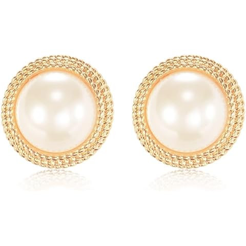 KECHO 14K Real Gold Crystal Earrings Solid Yellow Gold Stud Earrings Jewelry Gifts for Women | Amazon (US)