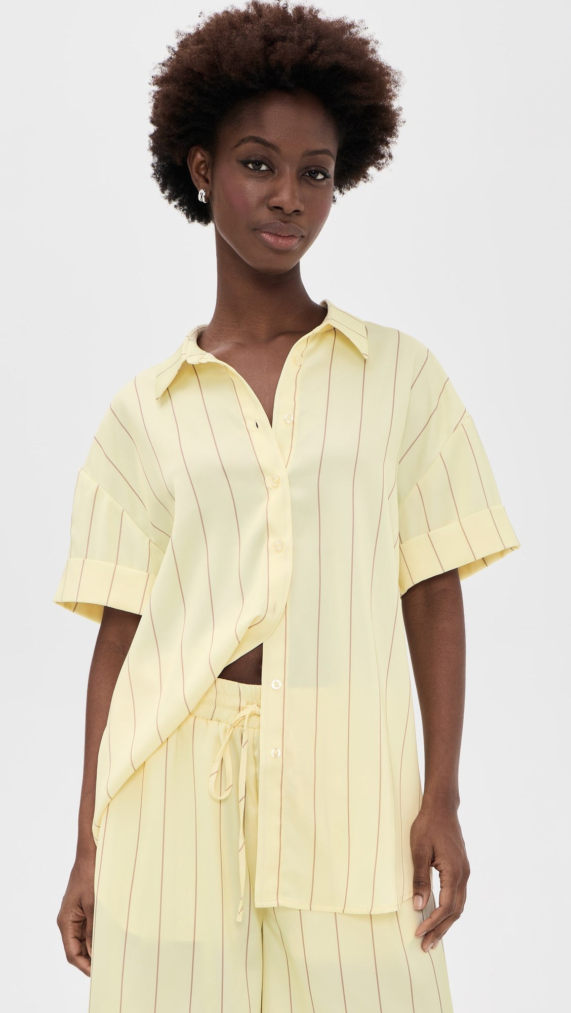 Crinkle Satin Stripe Button Down | Shopbop